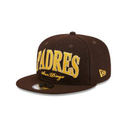 New Era 9Fifty San Diego Padres Golden Snapback Hat Burnt Wood Brown