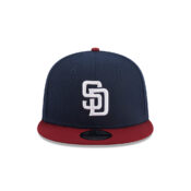 New Era 9Fifty San Diego Padres Two Tone Snapback Hat Dark Navy Cardinal Front