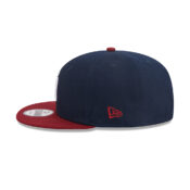New Era 9Fifty San Diego Padres Two Tone Snapback Hat Dark Navy Cardinal Left