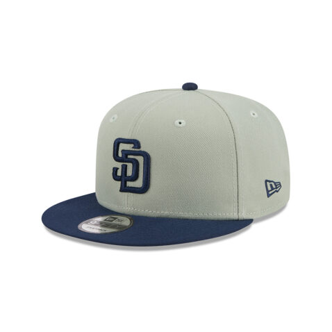 New Era 9Fifty San Diego Padres Two Tone Snapback Hat Light Mint Green Dark Navy Left Front