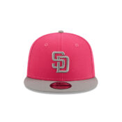 New Era 9Fifty San Diego Padres Two Tone Snapback Hat Pink Graphite Front