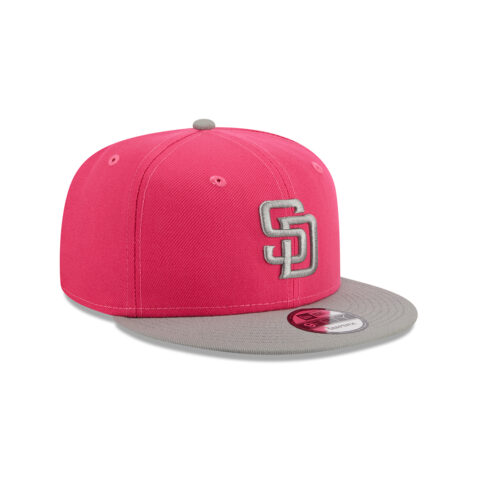 New Era 9Fifty San Diego Padres Two Tone Snapback Hat Pink Graphite Right Front