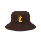New Era San Diego Padres Ever Green Bucket Hat Burnt Wood Brown Front