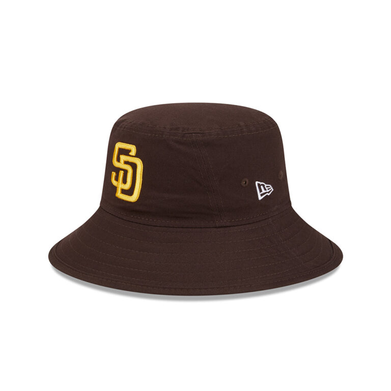 New Era San Diego Padres Ever Green Bucket Hat Burnt Wood Brown Left Front New Era San Diego Padres Ever Green Bucket Hat Burnt Wood Brown Left Front