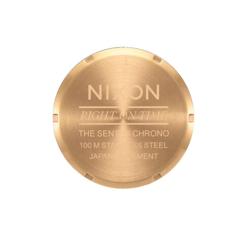 Nixon Sentry Chrono Leather Gold Indigo Brown Inside