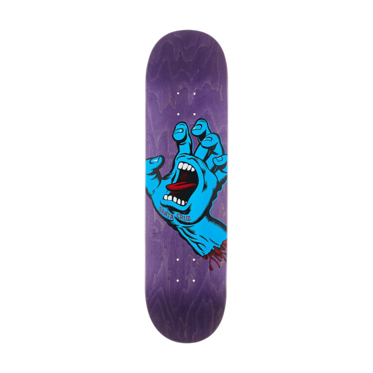 Santa Cruz 8.375in Screaming Hand Skateboard Deck Purple Santa Cruz 8.375in Screaming Hand Skateboard Deck Purple