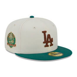 New Era 59Fifty Los Angeles Dodgers Camp Chrome Fitted Hat White Green