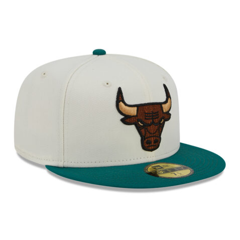 New Era 59Fifty Chicago Bulls Camp Fitted Hat Chrome White Green New Era 59Fifty Chicago Bulls Camp Fitted Hat Chrome White Green