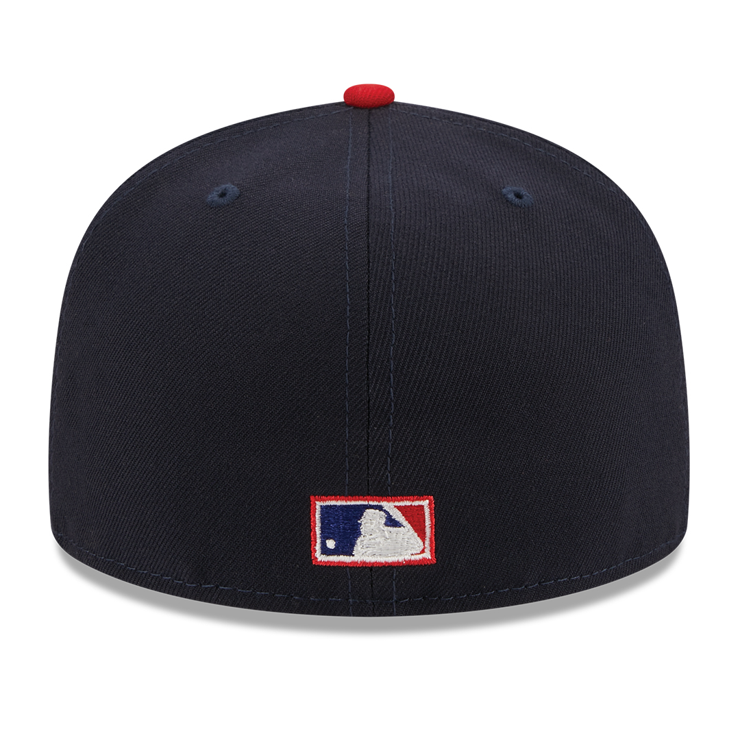 New Era 59FIFTY California Angels Retro Script Fitted Hat Dark Navy Red