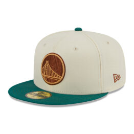 New Era 59Fifty Golden State Warriors Camp Fitted Hat Chrome White Green