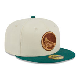 New Era 59Fifty Golden State Warriors Camp Fitted Hat Chrome White Green