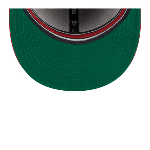 New Era 59Fifty California Angels Retro Script Fitted Hat Dark Navy Red - Image 6