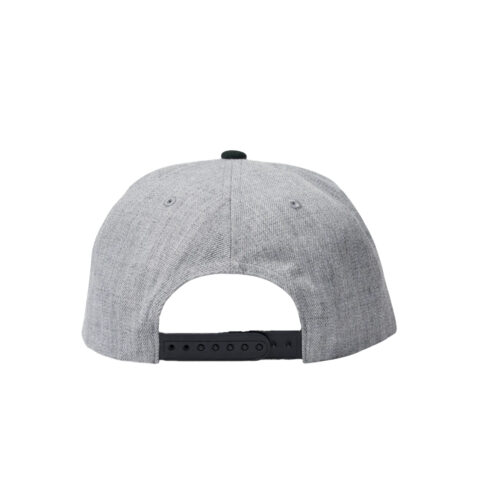 Brixton Alpha Square MP Snapback Hat Heather Grey Black Back