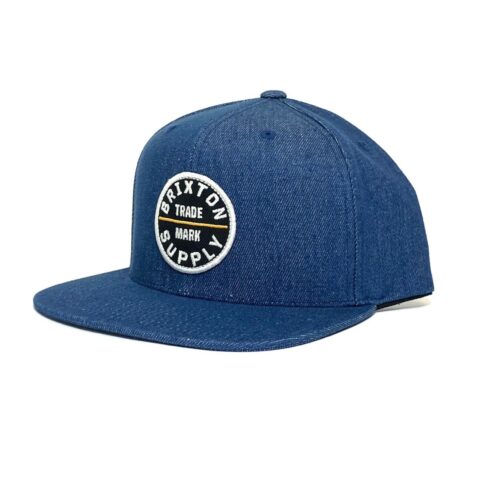 Brixton Oath III Snapback Hat Denim Blue