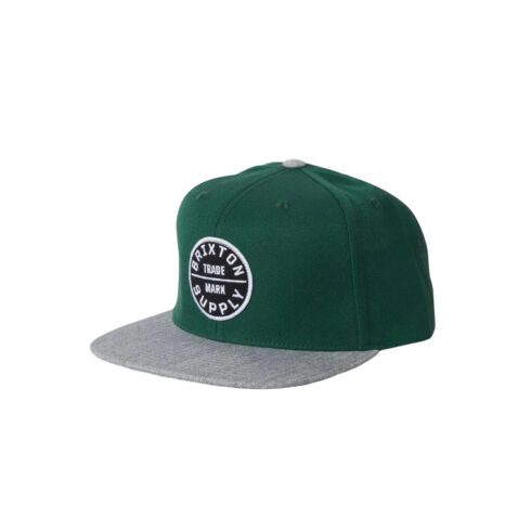 Brixton Oath III Snapback Hat Pine Needle Dark Heather Grey