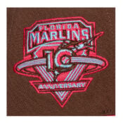 Mitchell & Ness Florida Marlins The Damn Snapback Hat Brown logo