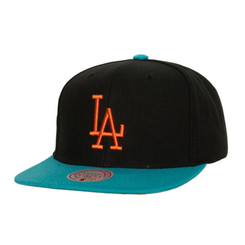 Mitchell & Ness Los Angeles Dodgers Citrus Cooler Snapback Hat Black