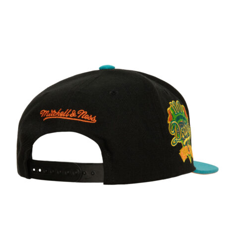 Mitchell & Ness Los Angeles Dodgers Citrus Cooler Snapback Hat Black Back