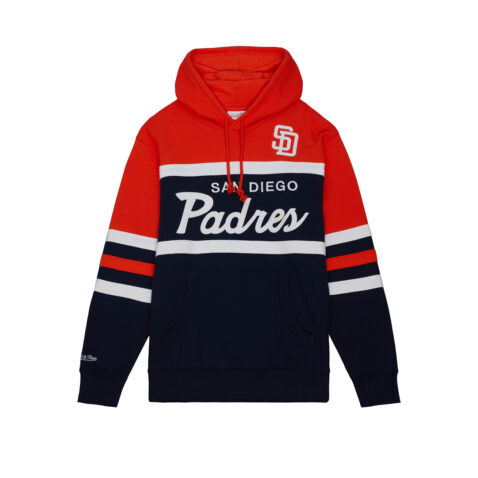 Mitchell & Ness San Diego Padres Headcoach Hoodie Navy Orange