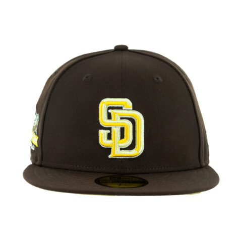New Era 59Fifty San Diego Padres Bevel Fitted Hat Burnt Wood Brown Gold