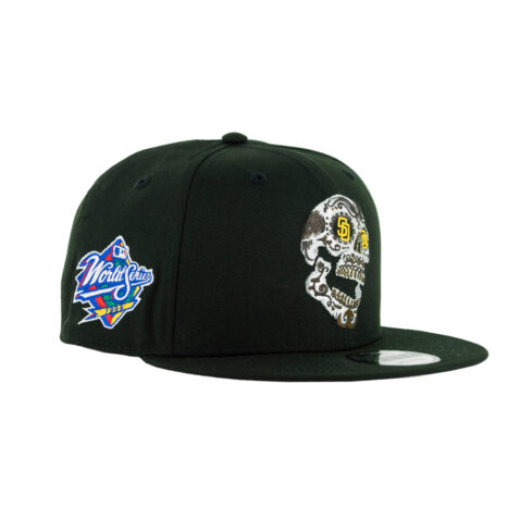 New Era 9Fifty San Diego Padres Flying Skull Adjustable Snapback Hat Black White Gold Yellow - Image 4