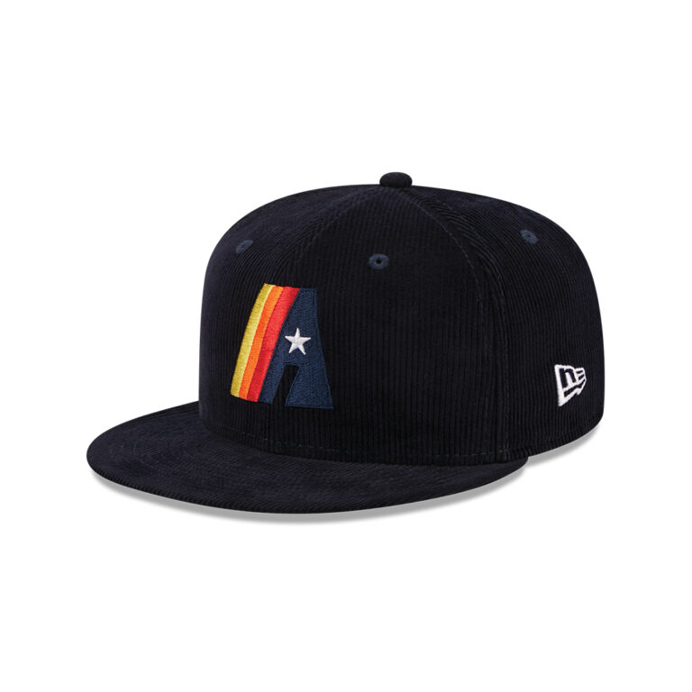 New Era 59Fifty Houston Astros Throwback Corduroy Dark Navy Fitted Hat Left Front