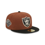 New Era 59Fifty Las Vegas Raiders Harvest Brown Black Fitted Hat Right Front