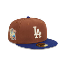 New Era 59Fifty Los Angeles Dodgers Harvest Brown Dark Royal Blue Fitted Hat
