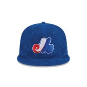 New Era 59Fifty Montreal Expos Throwback Corduroy Royal Blue Fitted Hat Front