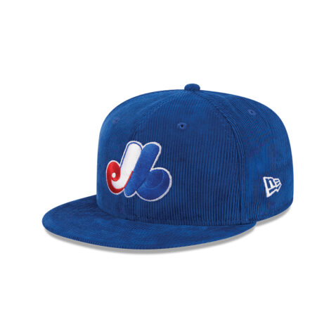 New Era 59Fifty Montreal Expos Throwback Corduroy Royal Blue Fitted Hat Left Front