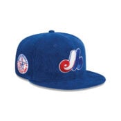 New Era 59Fifty Montreal Expos Throwback Corduroy Royal Blue Fitted Hat Right Front