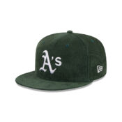 New Era 59Fifty Oakland Athletics Throwback Corduroy Green Fitted Hat Left Front