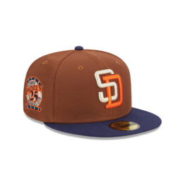 New Era 59Fifty San Diego Padres Harvest  Fitted Hat Brown Navy