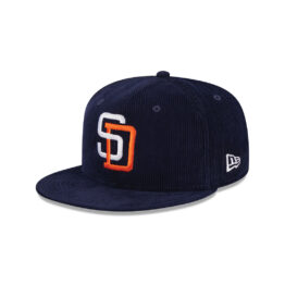 New Era 59Fifty San Diego Padres Throwback Cooperstown Corduroy Fitted Hat Dark Navy