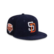 New Era 59Fifty San Diego Padres Throwback Corduroy Dark Navy Fitted Hat Right Front