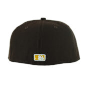 New Era 59Fifty San Diego Padres Upside Down Logo Burnt Wood Brown Gold Fitted Hat Back