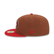 New Era 59Fifty San Francisco 49ers Harvest Brown Red Fitted Hat Left