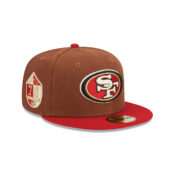 New Era 59Fifty San Francisco 49ers Harvest Brown Red Fitted Hat Right Front