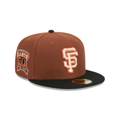 New Era 59Fifty San Francisco Giants Harvest Brown Black Fitted Hat Right Front