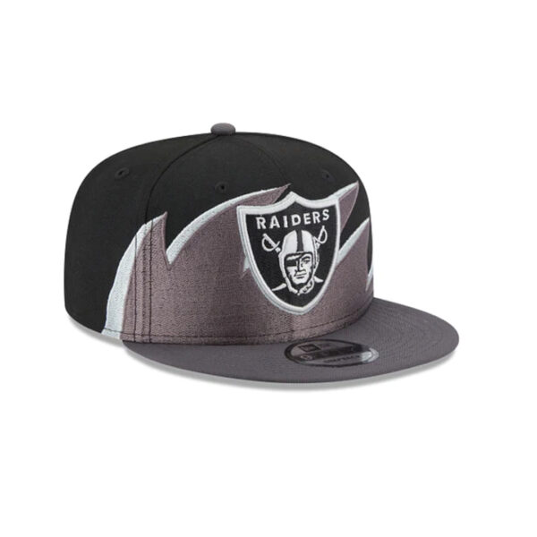 Casquette Raiders NFL Snapback Réglable - Las Vegas/Oakland/Los Angeles, Noir Et Gris, Logo Classique