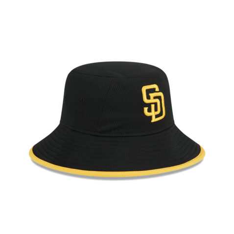New Era San Diego Padres Basic Bucket Hat Black Yellow Right front