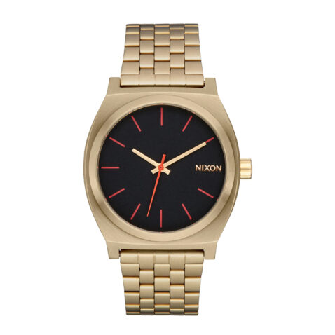 Nixon Time Teller Watch Yellow Gold Black Red