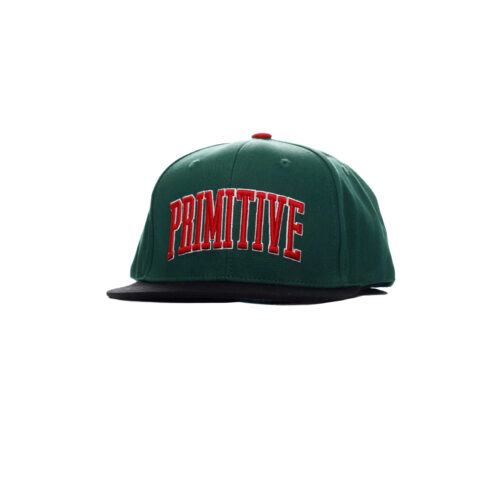 Primitive Collegiate Arch Snapback Hat Green Front