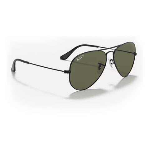 Ray-Ban Aviator Classic Black Green Polarized Right