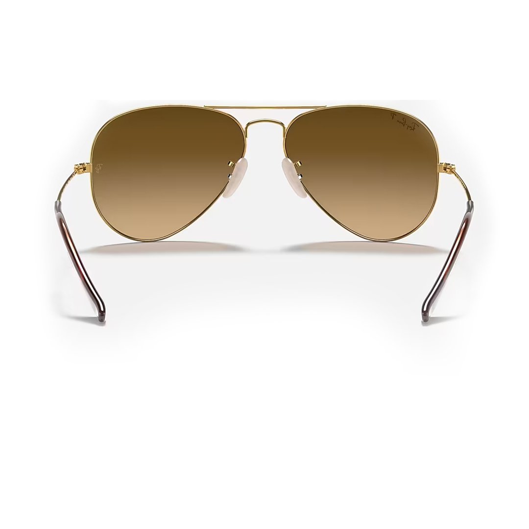 Ray-Ban Aviator Gradient Sunglasses Gold Brown Ray-Ban Aviator Flash Gradient Gold Brown Gradient Polarized Inside