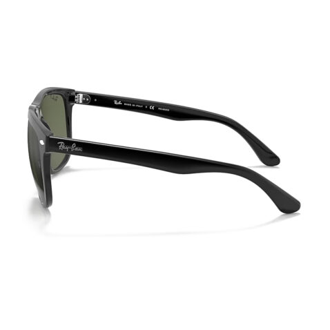 Ray-Ban Boyfriend Sunglasses Polished Black Polarized Green Lenses