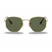 Ray-Ban Hexagonal Flat Lenses Arista Gold G-15 Green FRONT