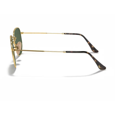 Ray-Ban Hexagonal Flat Lenses Sunglasses Arista Gold G-15 Green