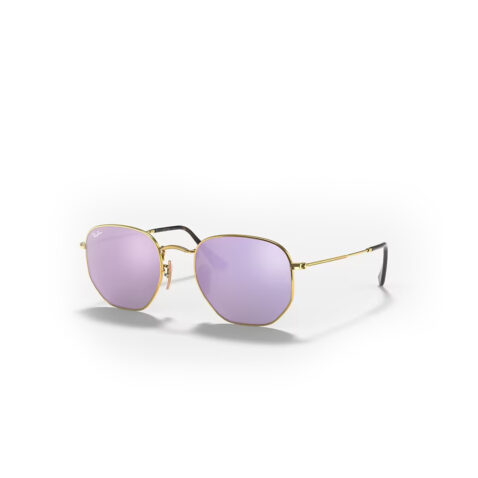 Ray-Ban Hexagonal Flat Lenses Arista Gold Lilac Flash