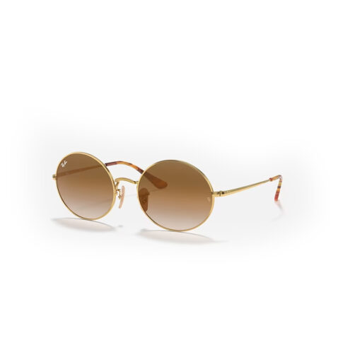 Ray-Ban Oval 1970 Sunglasses Gold Frame Gradient Brown